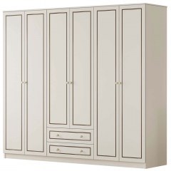 Six-Leaf Wardrobe 167RAB1189 210x52x180cm White