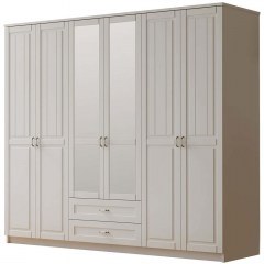 Six-Leaf Wardrobe 167RAB1196 210x52x210cm White