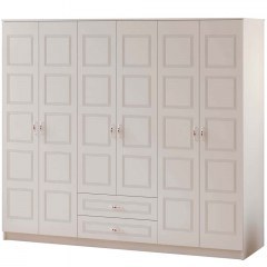 Six-Leaf Wardrobe 167RAB1175 210x52x180cm White