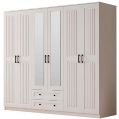 Six-Leaf Wardrobe 167RAB1184 210x52x184cm White