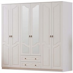 Six-Leaf Wardrobe 167RAB1190 210x52x210cm White