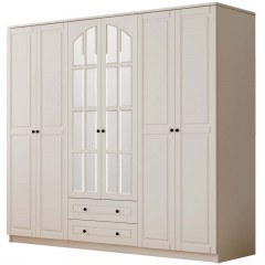Six-Leaf Wardrobe 167RAB1177 210x52x210cm White