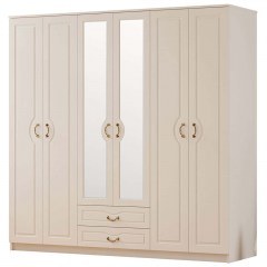 Six-Leaf Wardrobe 167RAB1203 210x52x210cm White