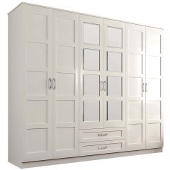 Six-Leaf Wardrobe 167RAB1179 210x52x184cm White