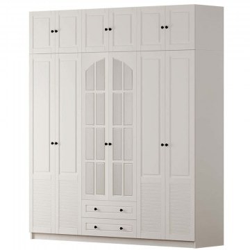 Ντουλάπα Εξάφυλλη Με Πατάρι 167RAB1213 210x52x210cm White