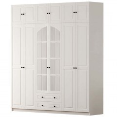 Six-Leaf Wardrobe With Loft 167RAB1212 210x52x210cm White