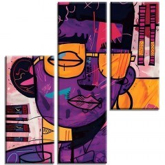 Πίνακας Καμβάς (Σετ 3Τμχ) 463SNT1380 20x40/20x60cm Multi Wallity