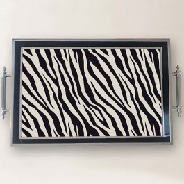 Δίσκος Σερβιρίσματος Γυάλινος 244KNG1303 50x29x3,5cm Multi-Silver Aberto Design MULTI