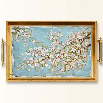 Serving Tray 244KNG1589 50x29x3,5cm Multi-Gold Aberto Design