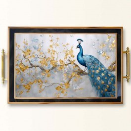 Δίσκος Σερβιρίσματος Γυάλινος 244KNG1249 50x29x3,5cm Multi-Black Aberto Design MULTI-BLACK