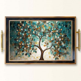 Δίσκος Σερβιρίσματος Γυάλινος 244KNG1262 50x29x3,5cm Multi-Black Aberto Design MULTI-BLACK