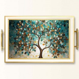 Δίσκος Σερβιρίσματος Γυάλινος 244KNG1776 50x29x3,5cm Multi-White Aberto Design MULTI-WHITE
