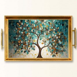 Δίσκος Σερβιρίσματος Γυάλινος 244KNG1605 50x29x3,5cm Multi-Gold Aberto Design MULTI-GOLD