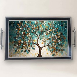 Δίσκος Σερβιρίσματος Γυάλινος 244KNG1434 50x29x3,5cm Multi Aberto Design MULTI
