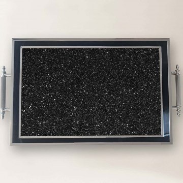 Δίσκος Σερβιρίσματος 244KNG1787 50x29x3,5cm Black-Silver Aberto Design