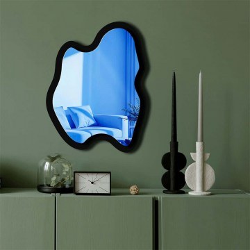 Καθρέπτης Τοίχου 587MRX1165 38x50cm Black-Blue Wallity