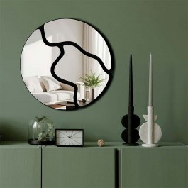 Wall Mirror 587MRX1104 48x48cm Black-Silver Wallity SILVER