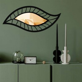Καθρέπτης Τοίχου 587MRX1129 65x29cm Black-Gold Wallity BLACK-GOLD