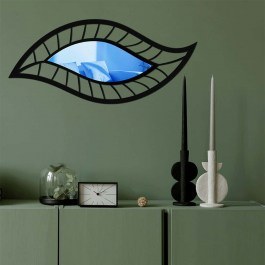 Καθρέπτης Τοίχου 587MRX1171 65x29cm Black-Blue Wallity BLACK-BLUE