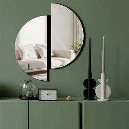 Καθρέπτης Τοίχου 587MRX1116 44x50cm Black-Silver Wallity SILVER