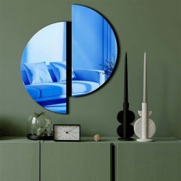 Καθρέπτης Τοίχου 587MRX1178 44x50cm Black-Blue Wallity BLUE