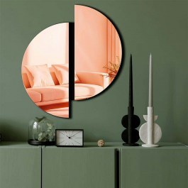 Καθρέπτης Τοίχου 587MRX1218 44x50cm Black-Rose Gold Wallity ROSE GOLD