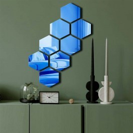 Καθρέπτης Τοίχου 587MRX1181 44x60cm Blue Wallity BLUE