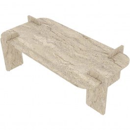 Coffee Table Leapiri 116SAM1513 120x60x35cm Travertine Beige BEIGE