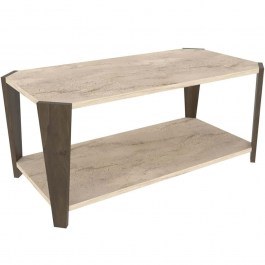Τραπέζι Σαλονιού Monaco 875ZNA2818 91x47,5x40cm Walnut-Travertine Beige BEIGE