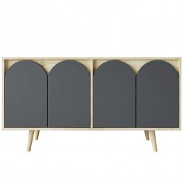Μπουφές Venezia 469ORN1515 150x45x80cm Oak-Anthracite ANTHRACITE-OAK
