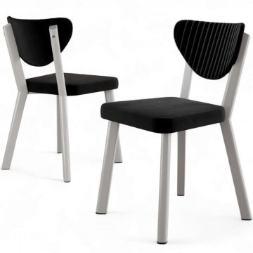 Καρέκλα Arfe Babyface (Σετ 4Τμχ) 240CHR1769 45x46x86cm Black-White