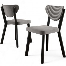 Καρέκλα Arfe Babyface (Σετ 4Τμχ) 240CHR1775 45x46x86cm Grey-Black GREY-BLACK