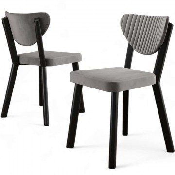 Καρέκλα Arfe Babyface (Σετ 4Τμχ) 240CHR1775 45x46x86cm Grey-Black
