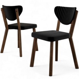 Καρέκλα Arfe Babyface (Σετ 4Τμχ) 240CHR1779 45x46x86cm Black-Brown BLACK-BROWN