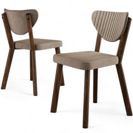 Καρέκλα Arfe Babyface (Σετ 4Τμχ) 240CHR1781 45x46x86cm Cappuccino-Brown CAPPUCCINO