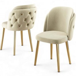 Chair Axle Babyface (Set 4Pcs) 240CHR1798 45x46x82cm Cream-Gold CREAM