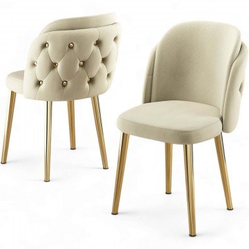 Chair Axle Babyface (Set 4Pcs) 240CHR1798 45x46x82cm Cream-Gold