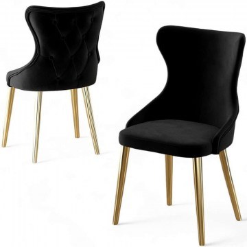Chair Alpa Babyface (Set 4Pcs) 240CHR1819 45x46x91cm Black-Gold