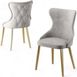 Chair Alpa Babyface (Set 4Pcs) 240CHR1820 45x46x91cm Grey-Gold GREY