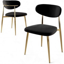 Καρέκλα Vina Babyface (Σετ 4Τμχ) 240CHR1859 50x47x88cm Black-Gold BLACK