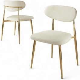 Καρέκλα Vina Babyface (Σετ 4Τμχ) 240CHR1858 50x47x88cm Cream-Gold CREAM
