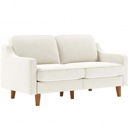 Καναπές Διθέσιος Robin 918CMF1134 155x87x84cm Milk White-Walnut WHITE