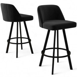 Bar Stools Atex Babyface (Set 4Pcs) 240CHR1879 46x42x105cm Black BLACK