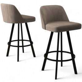 Bar Stools Atex Babyface (Set 4Pcs) 240CHR1881 46x42x105cm Cappuccino-Black CAPPUCCINO