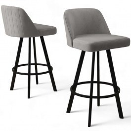 Bar Stools Atex Babyface (Set 4Pcs) 240CHR1880 46x42x105cm Grey-Black GREY