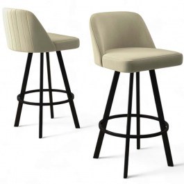 Bar Stools Atex Babyface (Set 4Pcs) 240CHR1878 46x42x105cm Cream-Black CREAM