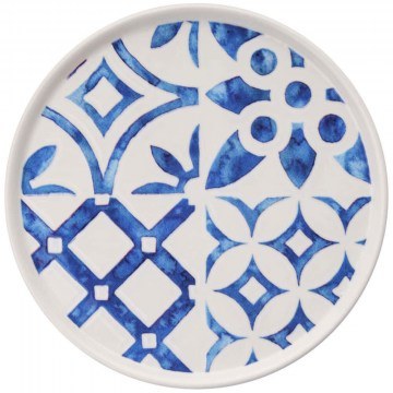 Πιάτο Γλυκού Pattern (Σετ 6Τμχ) 471PST1122 19,3x19,3x2cm White-Blue Hermia