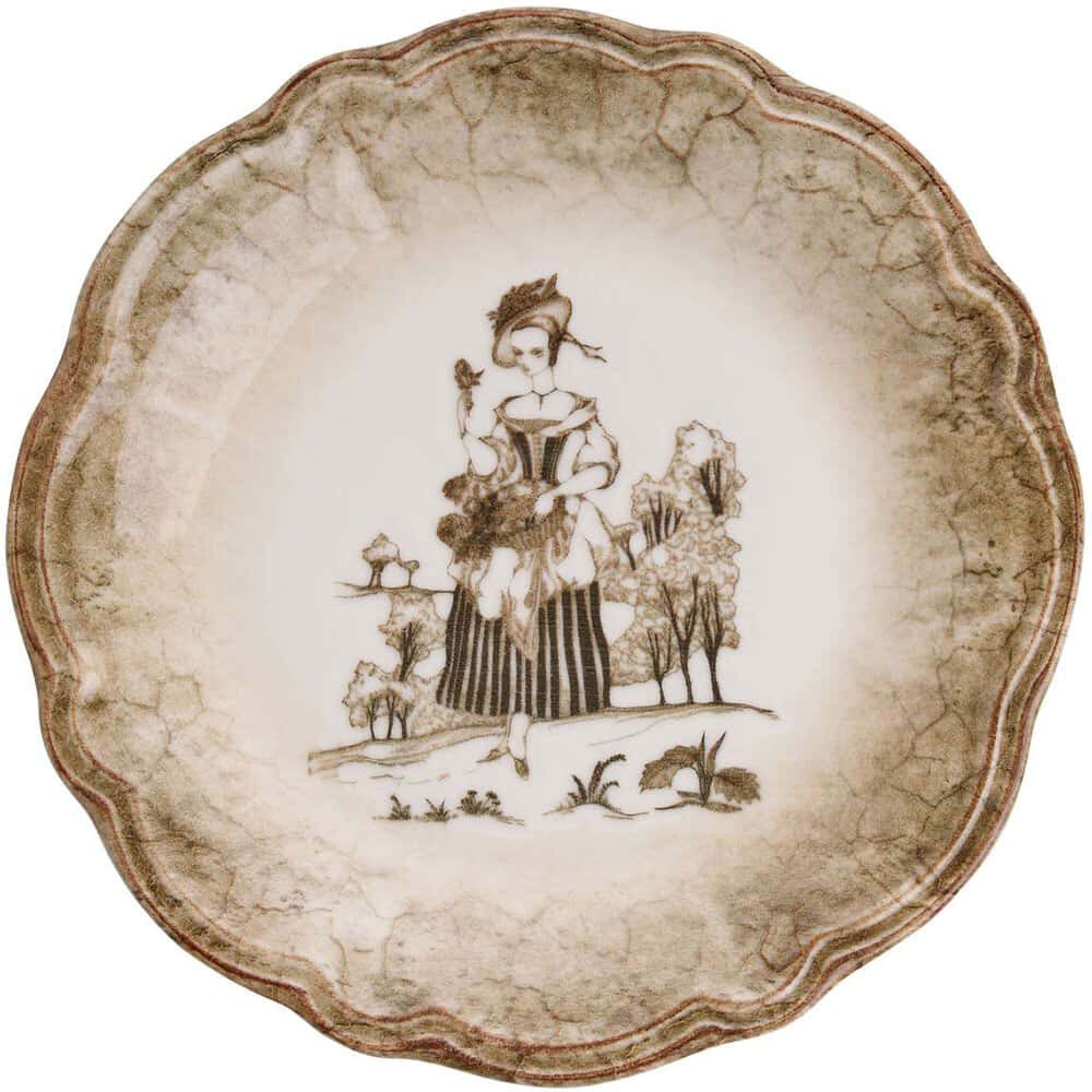 Πιάτο Γλυκού Ella (Σετ 6Τμχ) 824MXL1106 22x22cm Beige-Brown Hermia