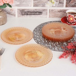 Dessert Plate Belinda (Set 6Pcs) 330SBL1118 21cm Amber Hermia AMBER