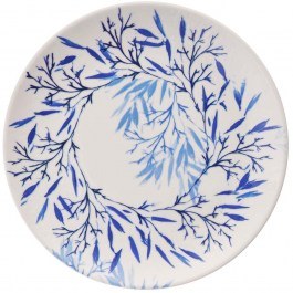 Πιάτο Γλυκού Leaf (Σετ 6Τμχ) 471PST1136 19,3x19,3x2cm White-Blue Hermia WHITE-BLUE